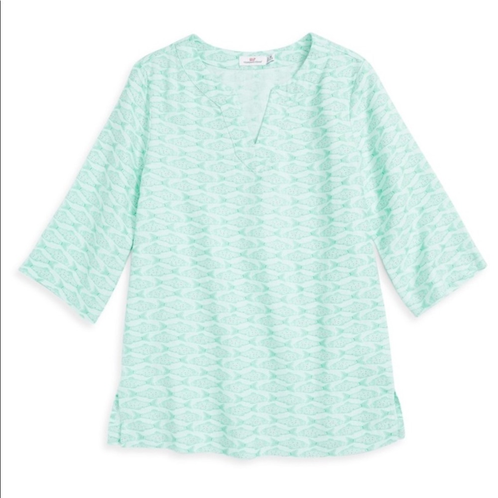 Vineyard Vines Metallic Fish Print Tunic🎣